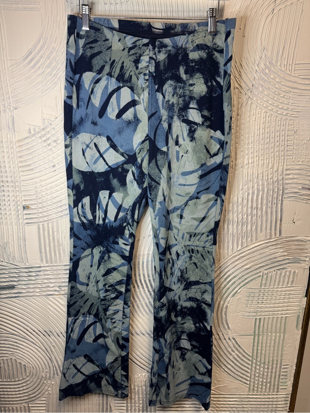 HALARA Blue and Navy Leaf-Print Kids Leggings